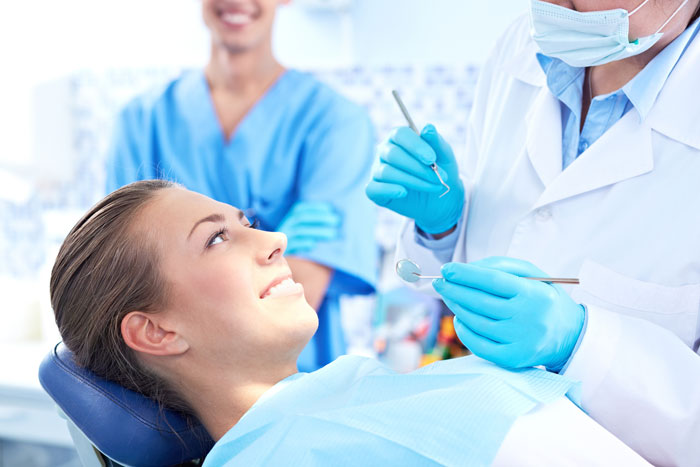 A women getting her dental test