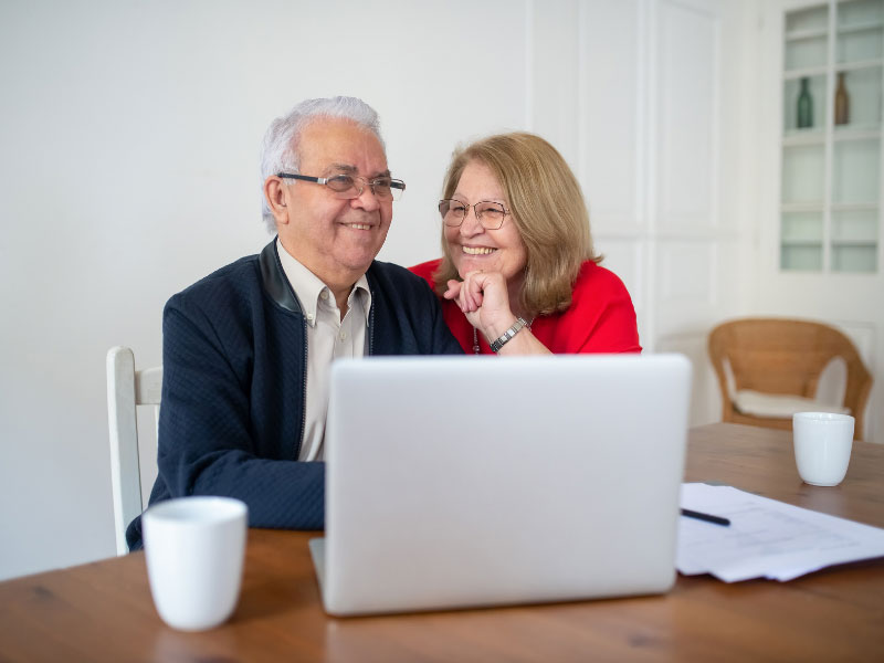 Couple laughing together