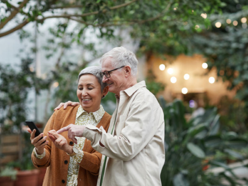 old couple sharing moment