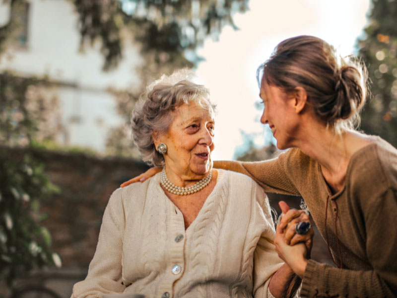 aged women with a young girl