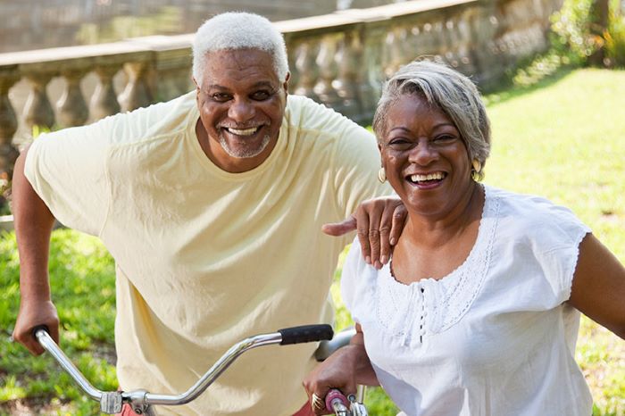 happy smiling old couple