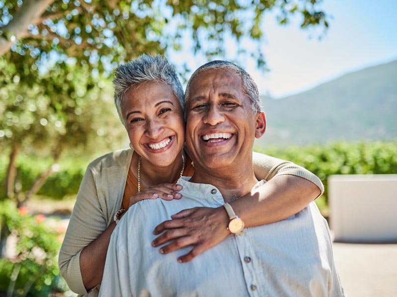 smiling senior couple