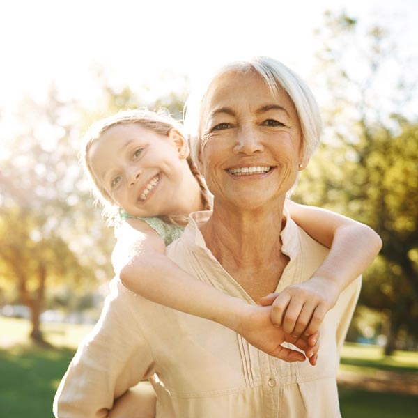 senior woman with granddaughter