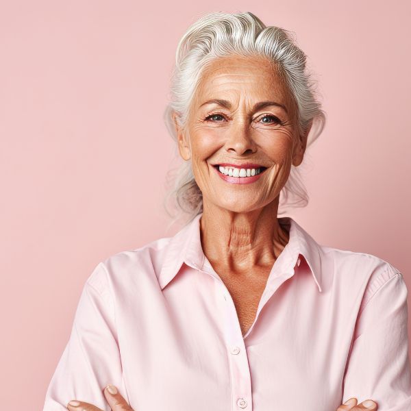 older woman smiling