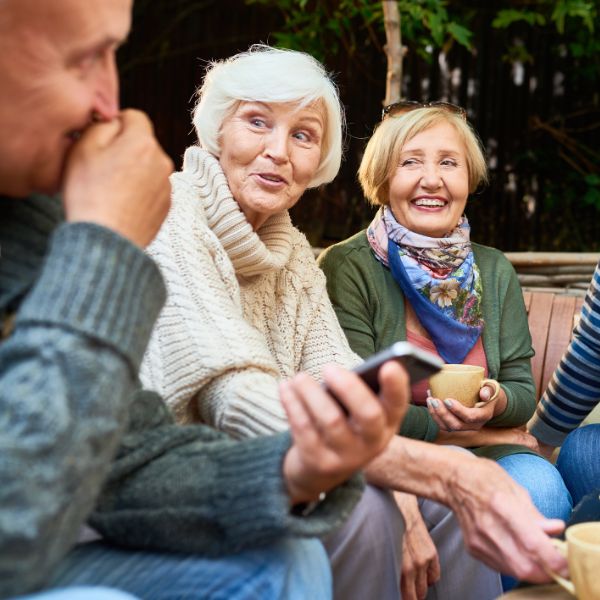 older group of aduluts talking