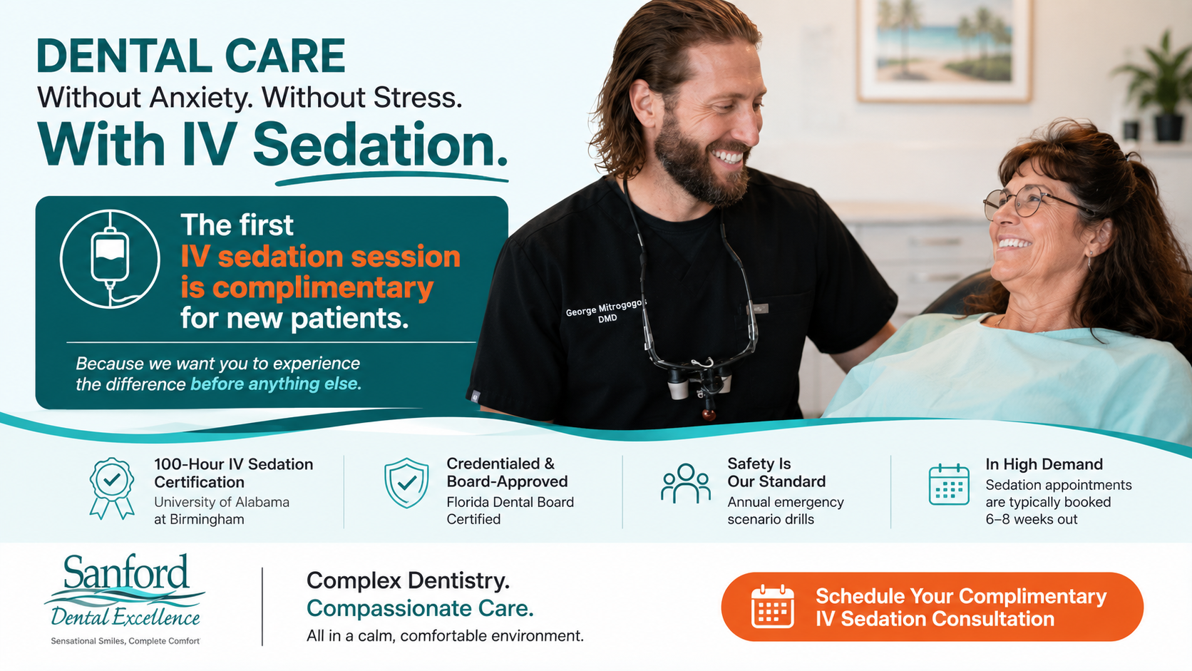 dental care without anxiety using iv sedation